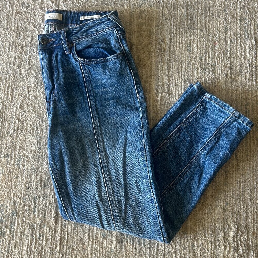 Cleo + Wolf High Rise Blue Straight Jeans